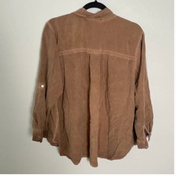 Button Down Swing Beach Vaca Vacation Girly Country Hippie Boho Hip Blouse Top - Picture 2 of 4